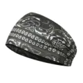 Detailed view of the dark green paisley print elastic sports headband for yoga and running. - Milk Silk (Length 55-60CM) / Army Green