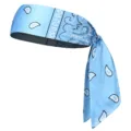 Détail de bandeau de sport imprimé cachemire bleu, bandeau de course anti-transpiration pour adultes. - Bandeau de Sport à Nouer / Long Bandeau 55-60CM / Bleu Moyen