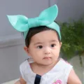 Détail de bandeau bébé lapin vert menthe mignon, cerceau de cheveux en coton doux pour filles. - Cyan