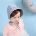Kleinkind hellblaue Schleife Baumwolle Haube Prinzessin Hut Detailansicht weich bequem - Dunkelblau