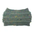 Berretto treccia coda di cavallo invernale caldo chignon spesso colorato lana fascia - Taglia unica / Grigio scuro melange