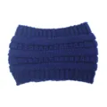 Fascia in maglia calda invernale blu paraorecchie a coste monocolore accessorio per capelli - Taglia unica / Blu Notte