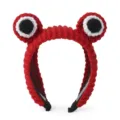 Cute handmade red crochet eye headband plush animal hair hoop for kids and adult party cosplay - Red / 55-58cm