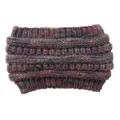 Gebreide wollen haarband veelkleurig gemêleerd hoofdband orenwarmer voor vrouwen - Eén maat / Dark Gray Floral