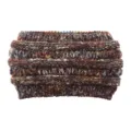 Gezellige gebreide hoofdband voor vrouwen winter warm wol multi color elastisch - Eén maat / Koffie Bloem
