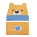 Kleinkind Baby Strickmütze und Schal Set Winter süße Tierohren warme Mütze für 0-2 Jahre - Nur Mütze / Gelb