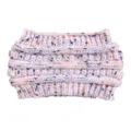 Fascia in maglia invernale da donna, scaldaorecchie elastico con filato maculato elegante. - Rosa
