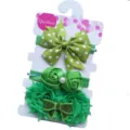 Ensemble de 3 bandeaux nœud vert bébé, accessoires cheveux mignons pour photos. - Motif J