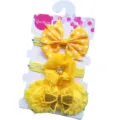 Joli ensemble de bandeau jaune pour bébé 3 pièces accessoires de cheveux pour nouveau-né - Style O