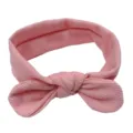 Fascia per neonati a costine rosa con fiocco, morbido accessorio per capelli in maglia. - Rosa