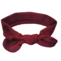 Fascia per capelli neonata in maglia rosso vino, morbido accessorio per bimbi graziosi. - Borgogna