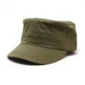 Herren armee gruene Baumwolle flacher Top Hut, Sonnenschutz Militaer Kappe im Freien. - Einheitsgröße / Armeegrün