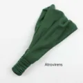 Dark green solid color women's elastic pleated headband, perfect for daily yoga and washing. - Dark Green