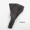 Solid Color Elastic Pleated Headband Women Yoga Sports Hair Band Dark Gray Details View - Dark Gray
