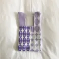 Gestrickte Damentasche in Lila mit geometrischem Muster, lässige Handtasche, tragbare Tasche. - Sternenviolett