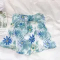 Summer sun protection full face mask Japanese floral neck shield anti UV outdoor cycling - Large Floral Green