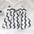 Zwart-witte zigzag zonbescherming gezichtsmasker vrouwen zomer ademend oorhangend scherm - Geometrische Zwarte Gesp