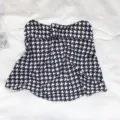 Black and white houndstooth sun protection face mask with ear loops for outdoor cycling summer. - Black Houndstooth