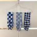 Sun protection sleeves with five-finger gloves, blue mesh ice sleeves for women outdoor summer. - Blue Plaid