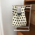 Schwarz weiße Punkt Strick Handtasche, stilvolle Frühlings und Sommer lässige Damen Achsel Tasche. - Doppelseitige Streifen & Punkte