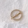 Goldfarbene runde Strass-Tuchschmuck Schnalle, elegante dekorative Ringöse für Seidentücher. - Großer Ring Gold für große Tücher