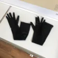 Gants longs en filet noir vue détaillée, manchons de protection solaire respirants. - Noir