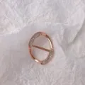 Roségold Strass Seidentuch Schnalle Variante, elegante Kleidung Ecke Ring Zubehör. - Gedrehte Rechteckschnalle Roségold für große Tücher