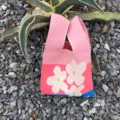 Rosa Strick Handtasche mit Blumenmuster casual Damen Schultertasche fuer Alltag - Fünfblättriges Blumenmuster / Rosa