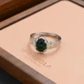 Close-up detail of vintage style open ring with green synthetic turquoise and carved silver band. - Green Gemstone Vintage Style (JZ0152)