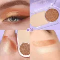 Dual color eyeshadow palette metallic shimmer nude brown eye makeup pigment long lasting waterproof - 01#
