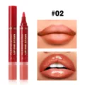 Stylo brillant à lèvres encre double embout, formule hydratante pour une couleur longue durée. - #02