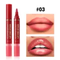 HANDAIYAN Gloss à Lèvres Double Embout Teinte 03, rouge à lèvres liquide brillant et mat longue tenue. - #03