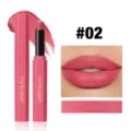 Matte portable lipstick with a sleek pink case, long-lasting velvety finish, shade 02. - Matte Style #02