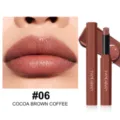 HANDAIYAN matte liquid lipstick shade 06 cocoa brown coffee, waterproof long lasting. - Moisturizing Style #06