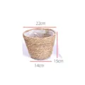 Natural seagrass woven flower pot plant basket with waterproof lining for home decoration. - Premium Cattail - Medium