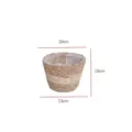 Natural seagrass woven flower pot rattan plant basket home decor storage container 18x15cm - Premium Corn Husk & Cattail - Small