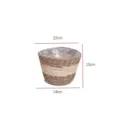 Natural seagrass woven flower pot rattan plant basket storage organizer 22x15cm - Premium Corn Husk & Cattail - Medium