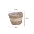Natural seagrass woven flower pot rattan plant storage basket Nordic home decor planter. - Premium Corn Husk & Cattail - Large
