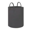 Panier à linge tissé en corde de coton gris foncé avec poignées pour rangement de jouets. - 33*46 cm / Gris foncé