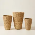 Geflochtener Seegras Pflanztopf Korb Set, natürliche handgemachte Blumenvase für Wohnkultur - 3er-Set (L/M/S)