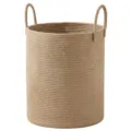 Woven cotton rope laundry basket variant, durable storage container with sturdy handles. - 38*50 / Khaki