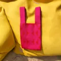 Gestrickte Damen Umhängetasche rosa geometrisches Muster Strick Shopper Handtasche Alltag - Handtasche Stil / Fuchsia