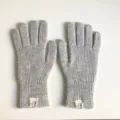 Guanti in lana lavorata a maglia grigi inverno caldi touchscreen eleganti casual monocolore morbidi - 10x24cm / Grigio