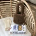 Sac à main douillet en peluche marron sac cabas pelucheux tendance hiver pour femmes - Brun Foncé