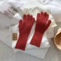 Guantes de invierno de punto de lana táctiles para mujer, mitones térmicos acanalados. - Talla única / Caramelo