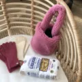 Sac a main en peluche rose sac duveteux hiver mignon sac moelleux femmes style - Rose rouge