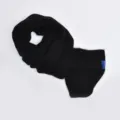 Black knitted cross scarf for women and kids, soft wool winter warm winter neck warmer. - Black