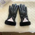Windproof winter warm gloves for women, thick fleece lined cycling and outdoor driving gear. - G005 / Black