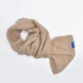 Knitted wool cross scarf, solid warm winter neck warmer, soft cozy textured design. - Khaki
