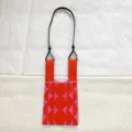 Sac à bandoulière géométrique en tricot pour femme, sac fourre-tout décontracté pour voyage. - Style bandoulière / Rouge Orangé